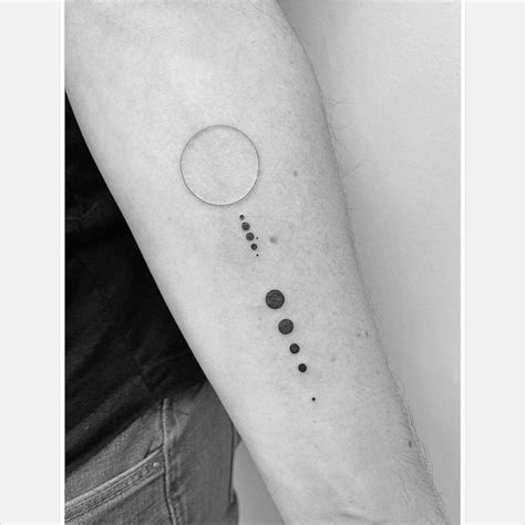 Minimalist solar system tattoo - Sacred geometry minimalist solar system tattoo Behind each tattoo, they always hide a meaning or story, the message they want to convey. As many people choose tattoos to keep their bitter and sweet memories. In this article, we will suggest you the most beautiful and meaningful tattoos today, which will certainly not disappoint you.